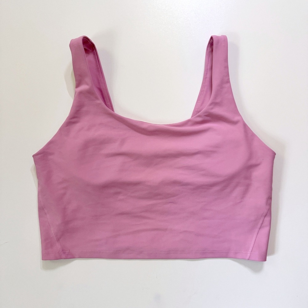 Old Navy Powersoft Sports Bra XL Pink Longline Light Support Activewear Top
